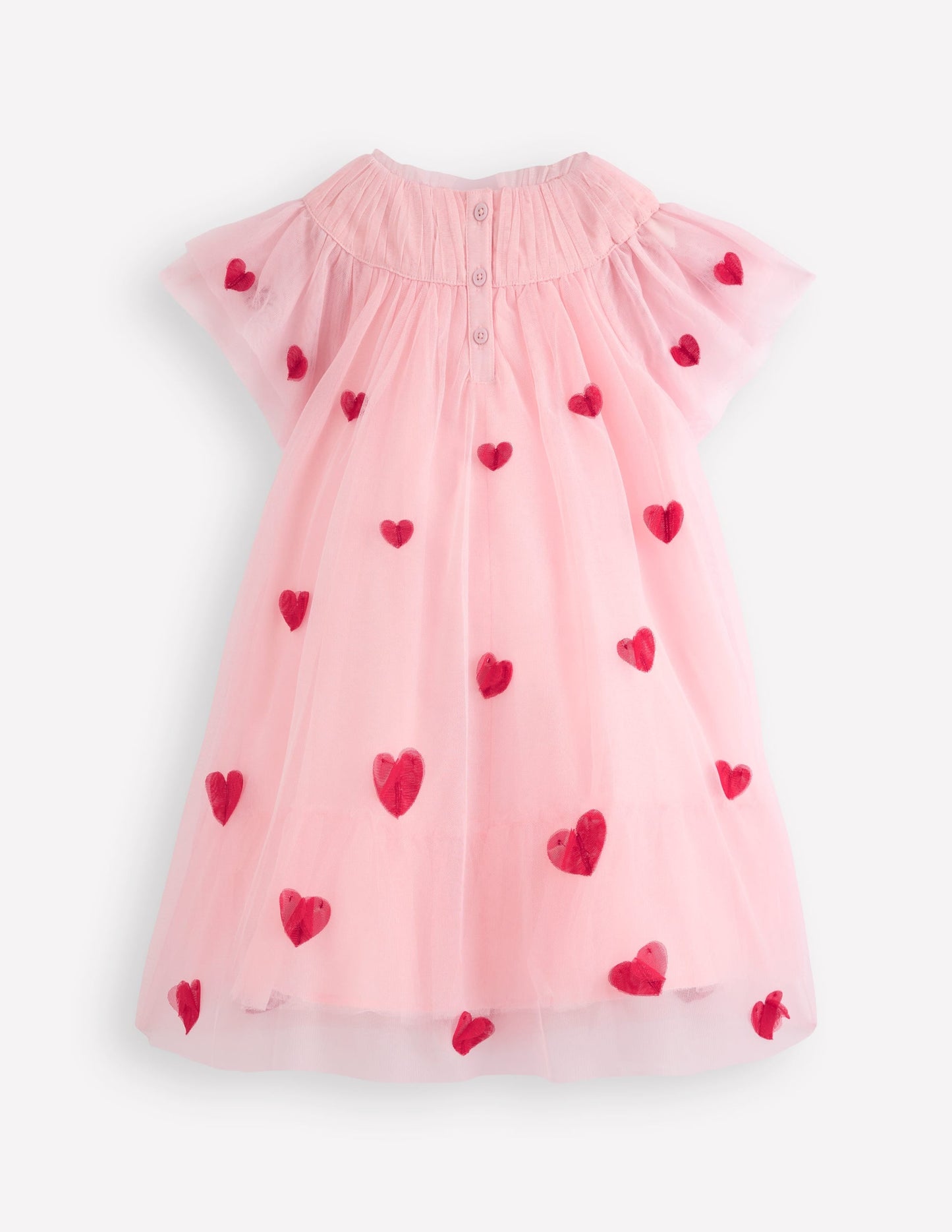 Tiered Tulle Dress-Chalk Pink Hearts