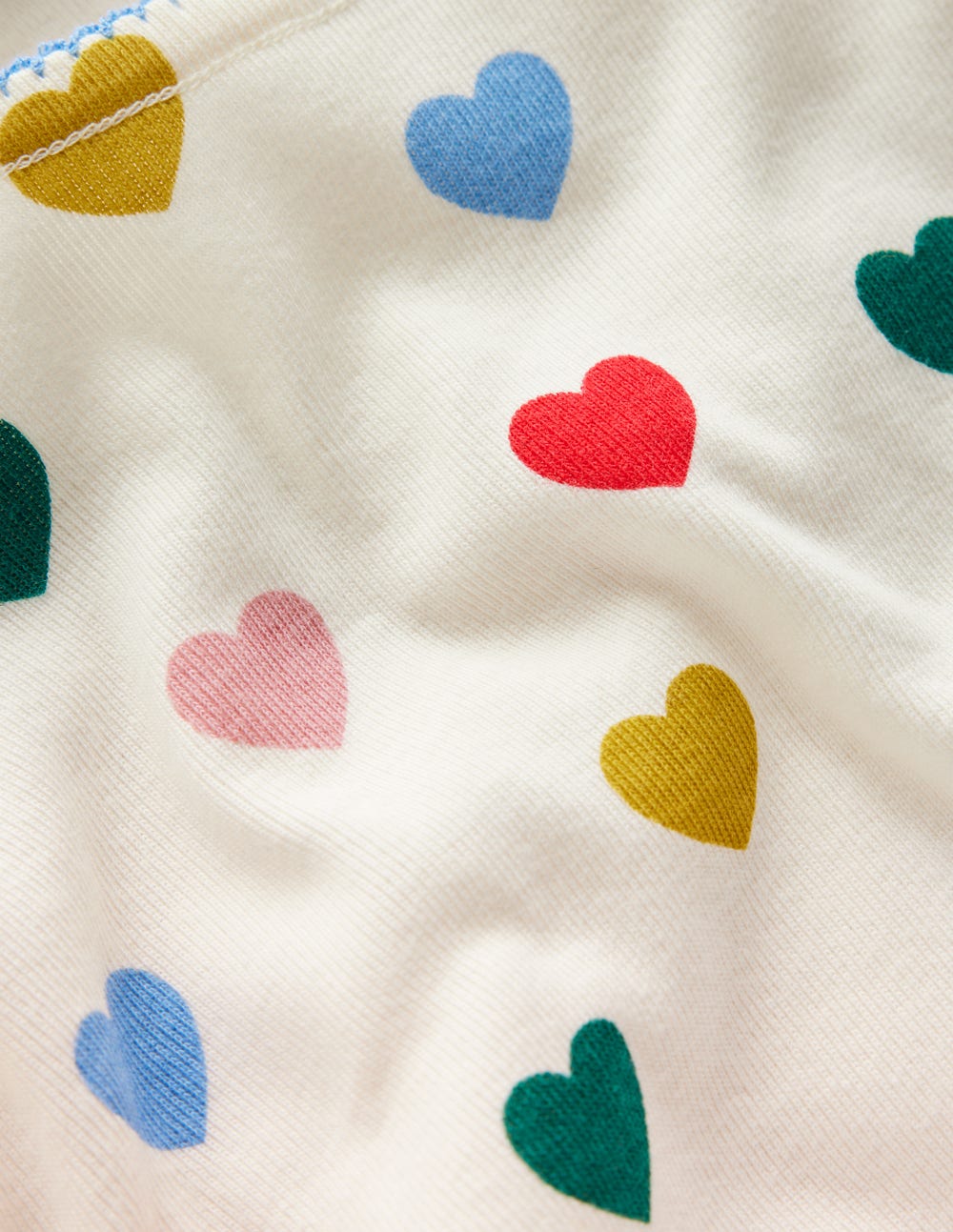 Snug Long John Pajamas-Coconut Milk Small Hearts
