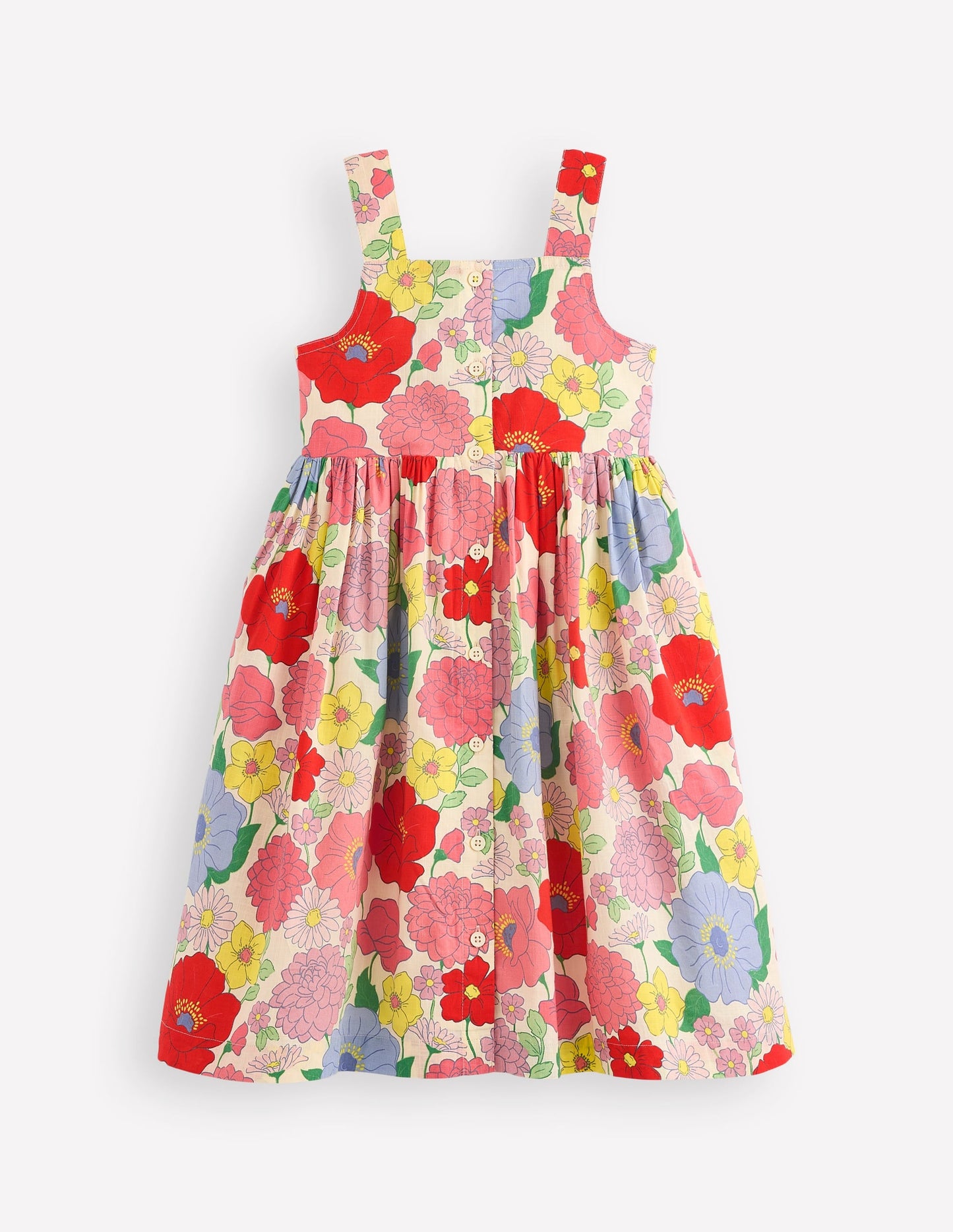 Remy Button Through Dress-Multi Summer Garden