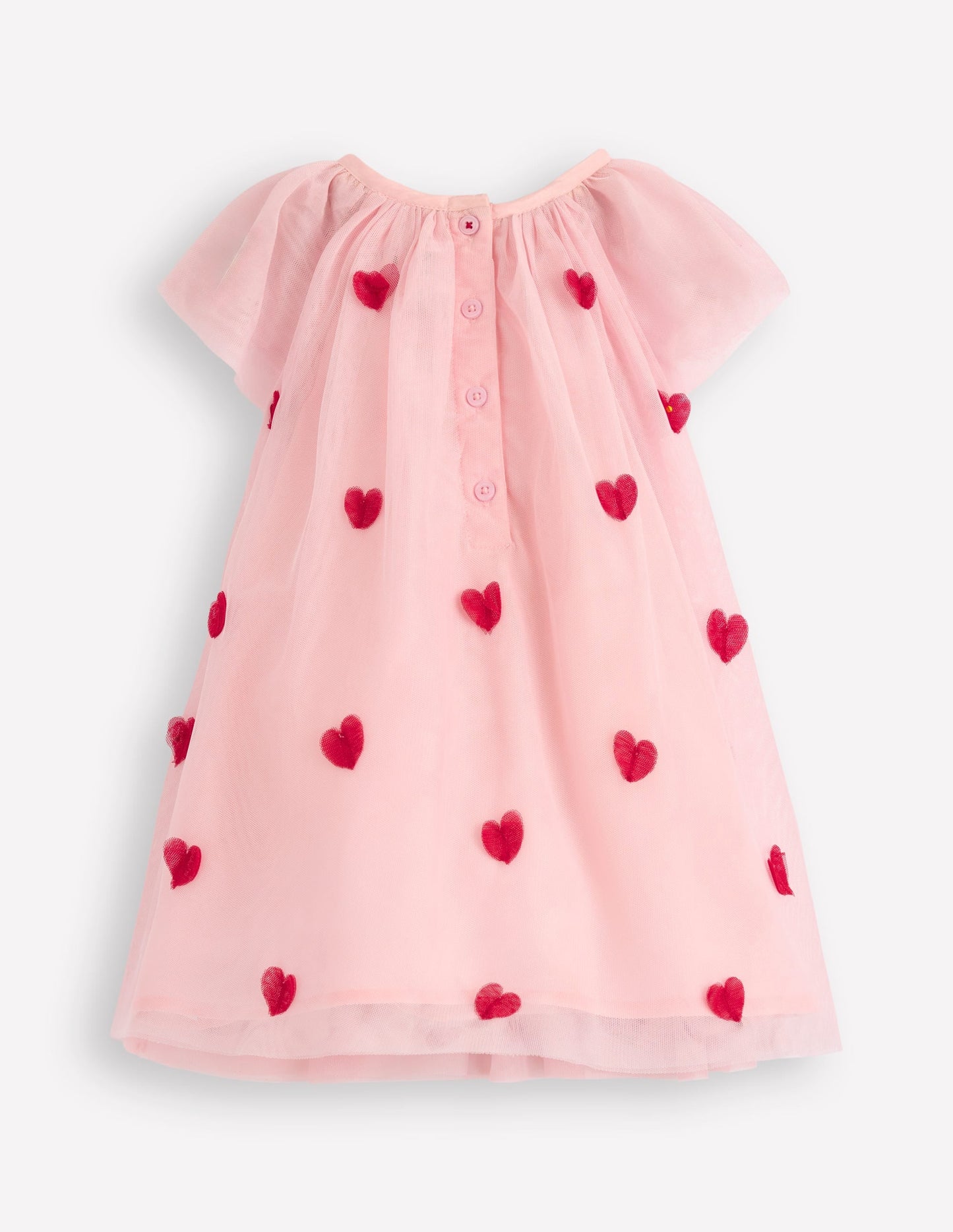 Layered Tulle Dress-Chalk Pink Hearts