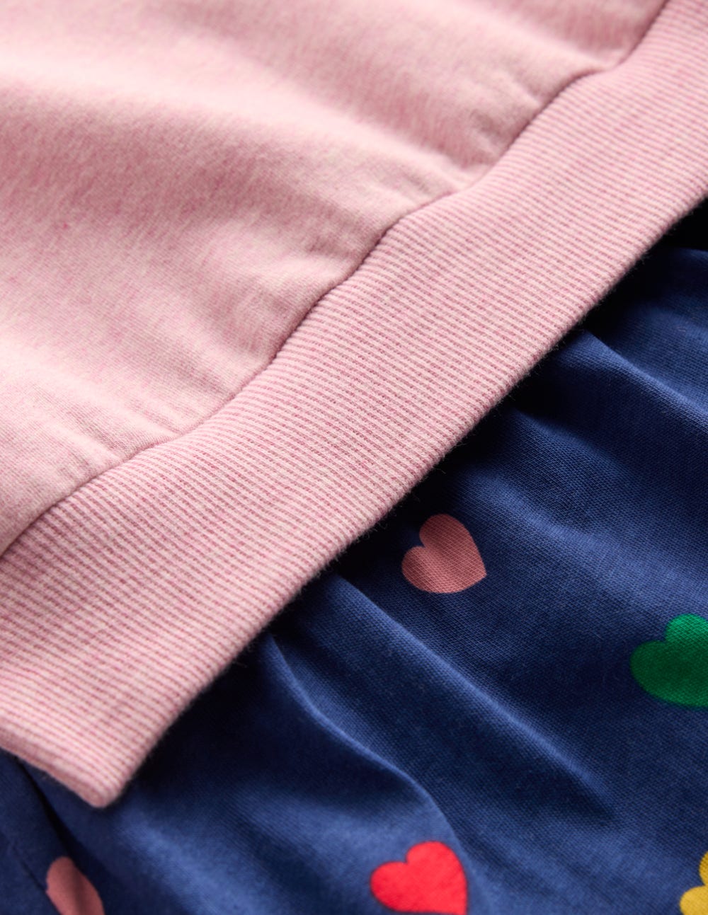 2-in-1 Sweatshirt Dress-Starboard Blue Multi Hearts