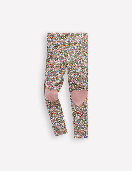 Appliqué Leggings-Soft Ivory Berry Floral