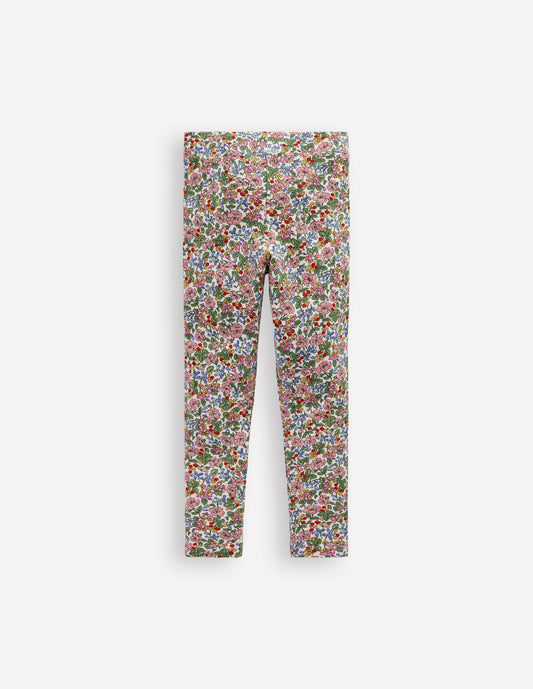 Appliqué Leggings-Soft Ivory Berry Floral