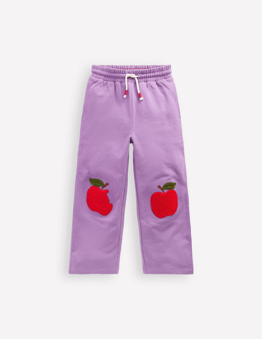 Bobbie Appliqué Joggers-Aster Purple Apples