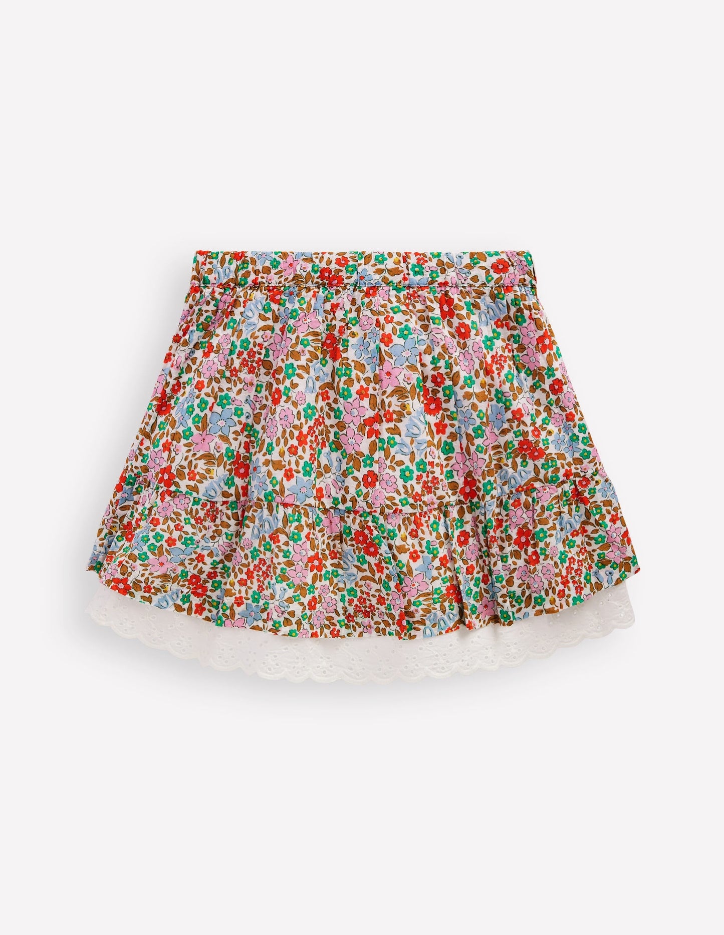 Printed Pull-on Woven Skirt-Rose Pink Flowerbed