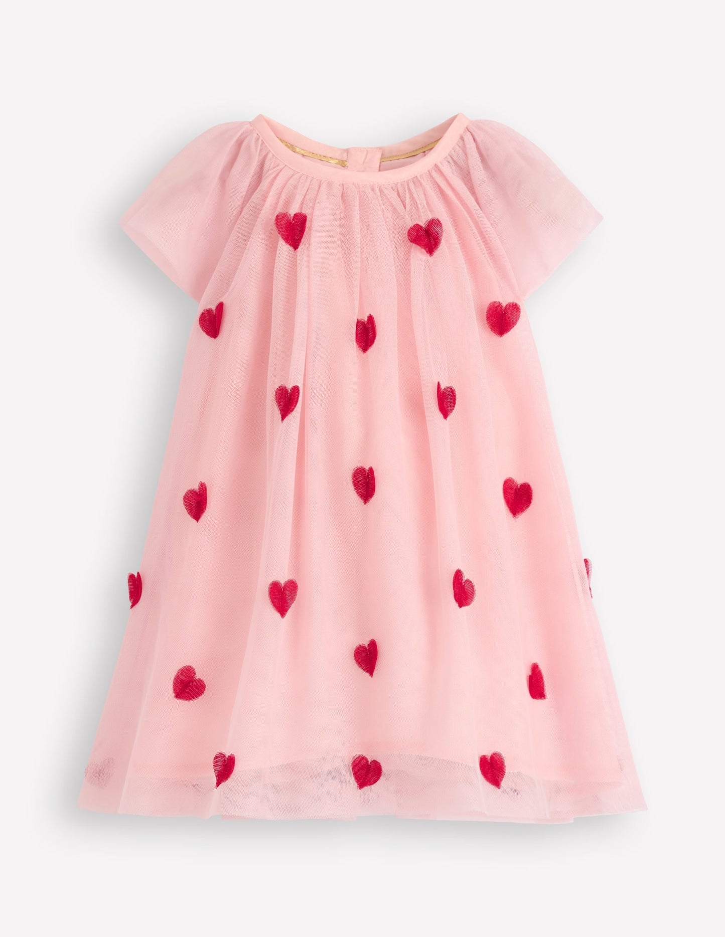 Layered Tulle Dress-Chalk Pink Hearts