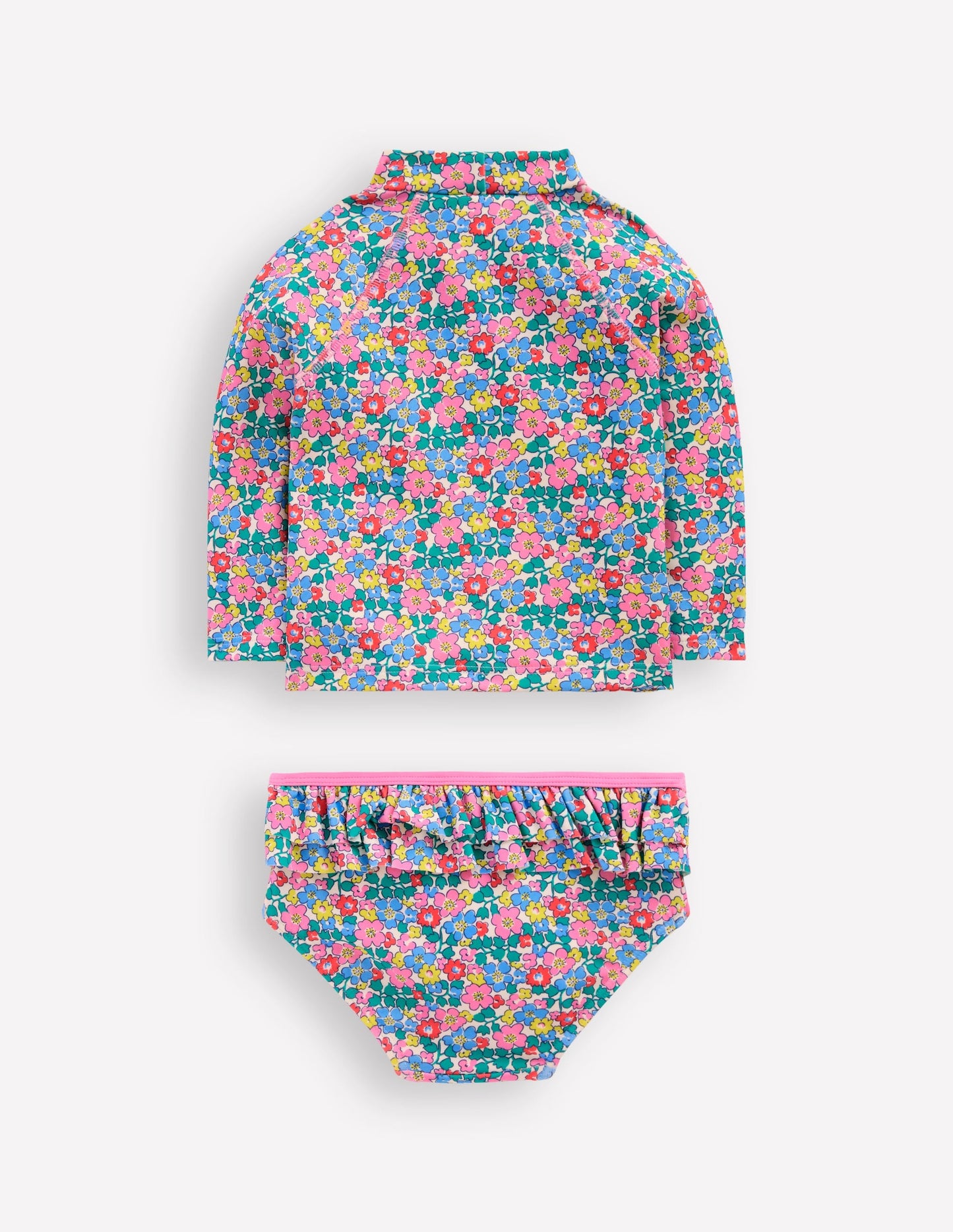 Frilly Rash Vest Set-Multi Flowerbed Shell