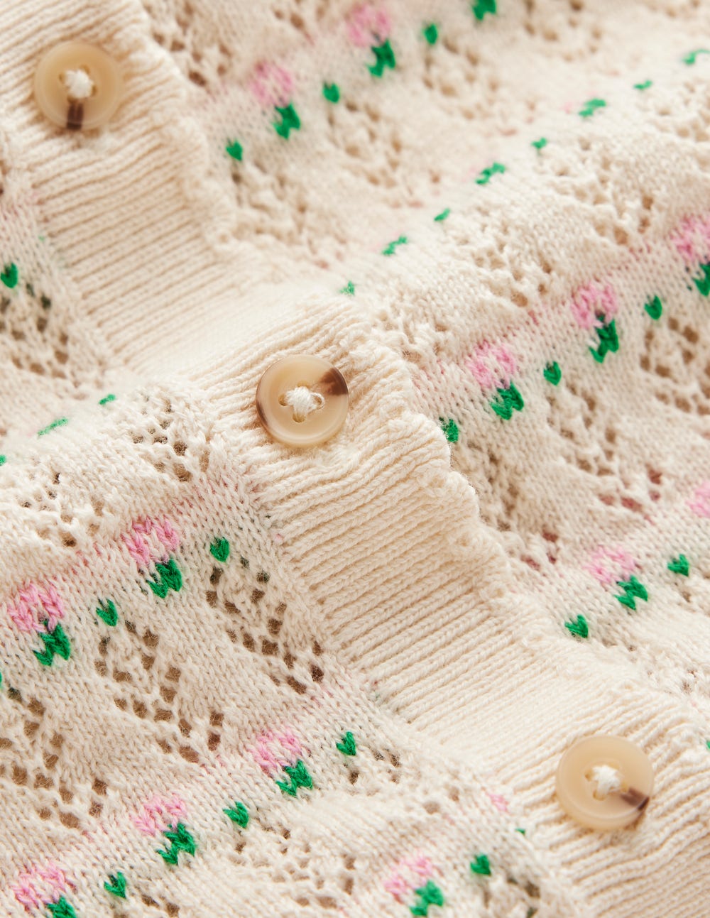 Dot Pointelle Cardigan-Pretty Floral Fair Isle